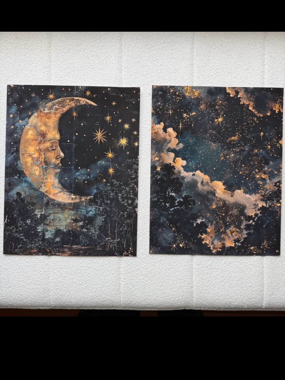 Celestial Moon & Star Wall Art Set